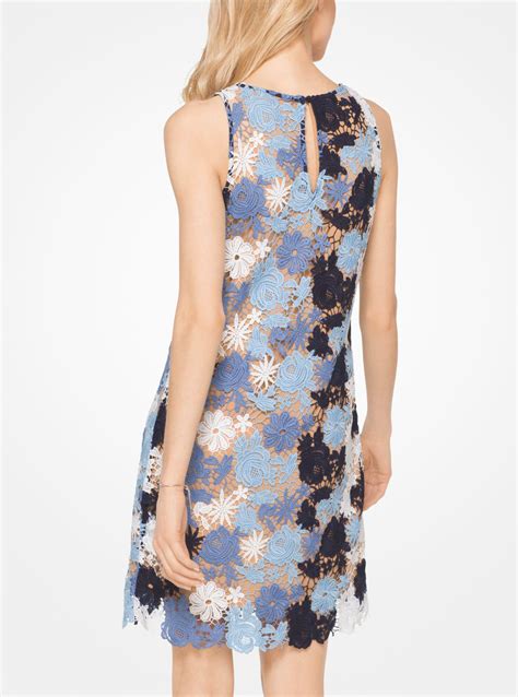 michael kors collection filed floral blue dress|michael kors shift dress.